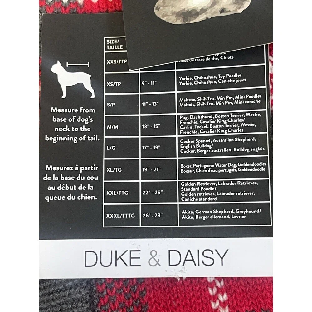 DUKE & DAISY Rudolph The Red Nose Raindeer Holiday Dog Sweater Sz L & XL New